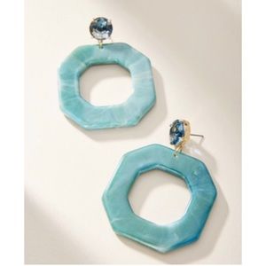 Anthro Amelie Octagon Hoop Earrings